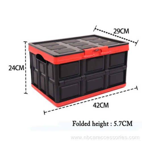 Practical portable folding car storage box with lid